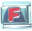 Red letter - F - 9mm Italian charm - Click Image to Close